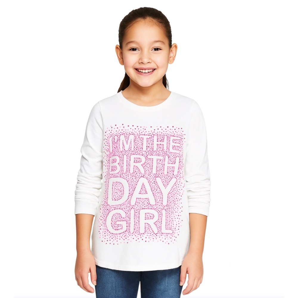 CHILDREN’S Place Girls BDay Long Sleeve Tee Shirt